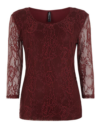 Damen Shirt mit floraler Spitze&nbsp;