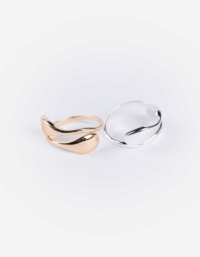 Ring - 2er-Pack - goldfarben