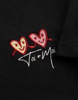 T-Shirt - Stickerei - Schwarz