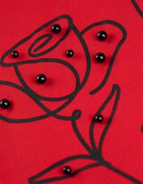 T-shirt - Perles décoratives - Rouge