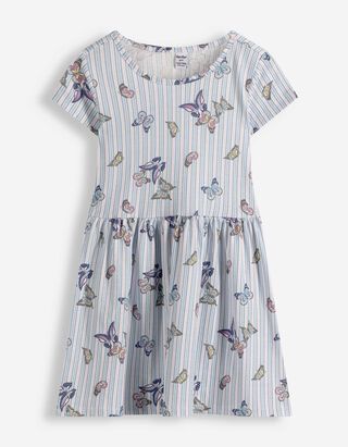 Kleid - Allover-Muster - wei&szlig;