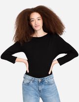 Hossz&uacute; ujj&uacute; felső - LENZING&trade; ECOVERO&trade; - fekete