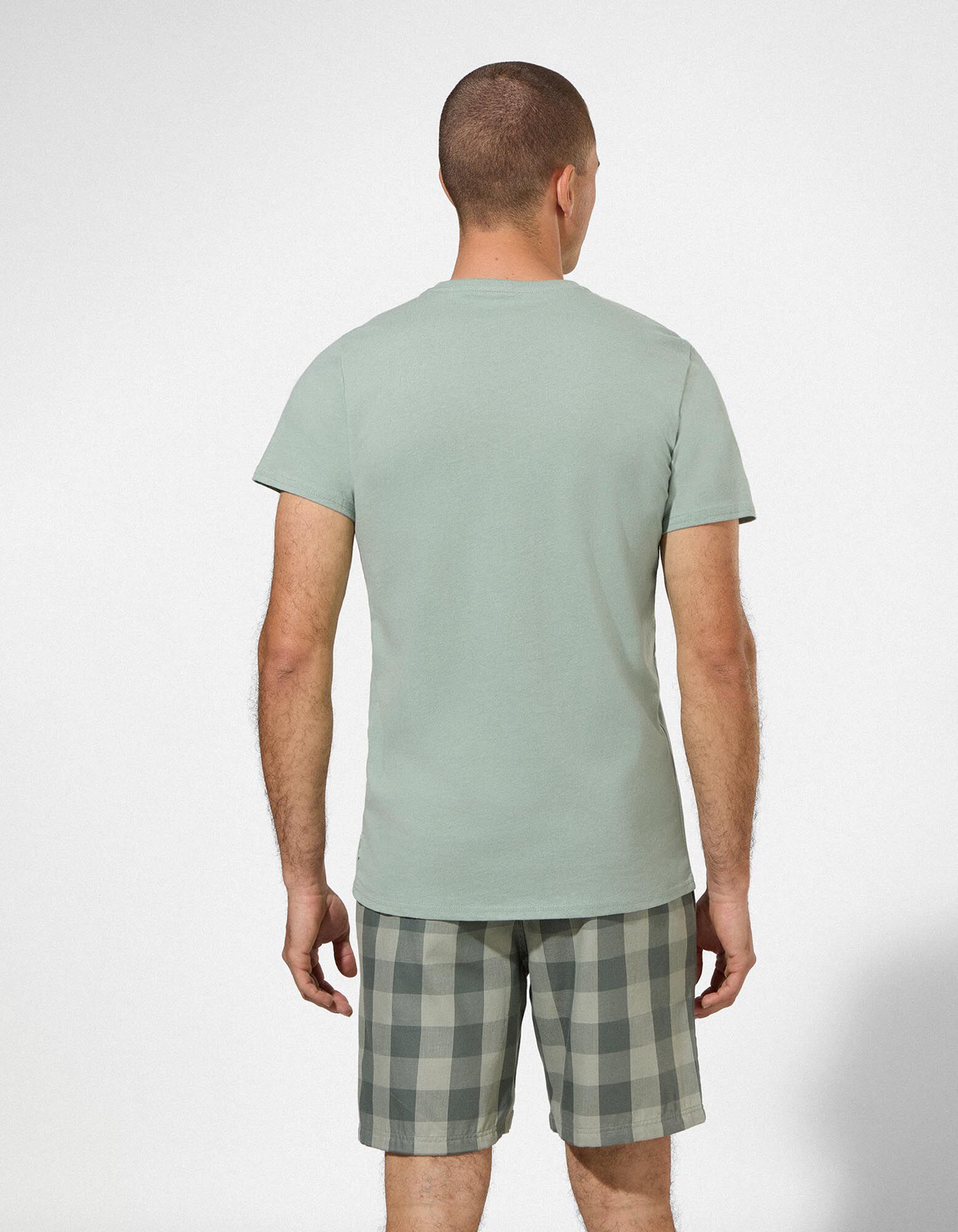 T-shirt - Effen - Petrolblauw