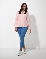 Košeľová blúzka - Bavlna - svetlocervena