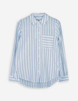 Bluse - Brusttasche - dunkelblau