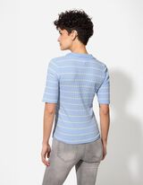 Poloshirt - Strepen - lichtblauw