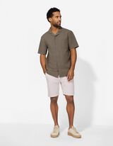 Overhemd - Seersucker - donkergroen