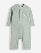Onesie - Waffelstruktur - Petrol