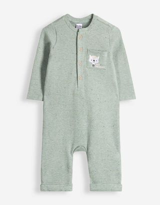 Onesie - Waffelstruktur - Petrol