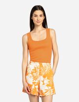 Ujjatlan felső - Bordázott - narancs