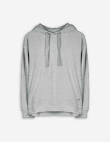 bluza z kapturem - mieszanka wiskozowa - szary