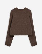 Strickpullover - Überschnittene Schultern - braun