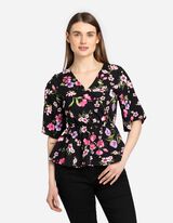 Haut en dentelle - LENZING™ ECOVERO™ - Noir