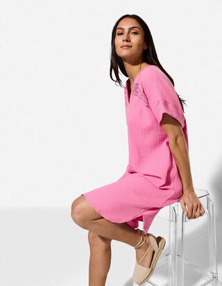 Kleid - Musselin - Pink