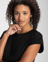 Majica haljina - Spušteni rukavi - crna