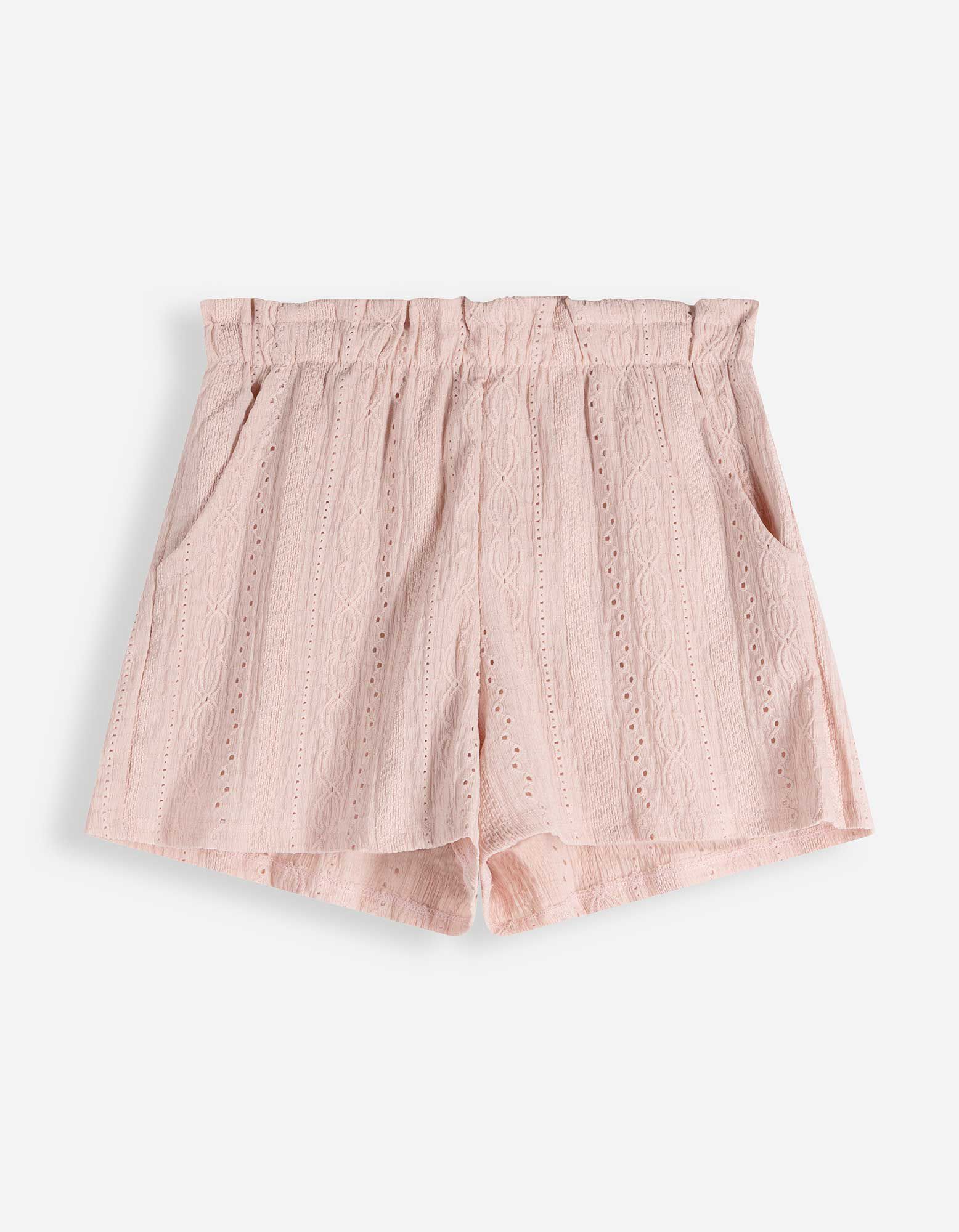 Short - Materiaalmix - Lichtroze
