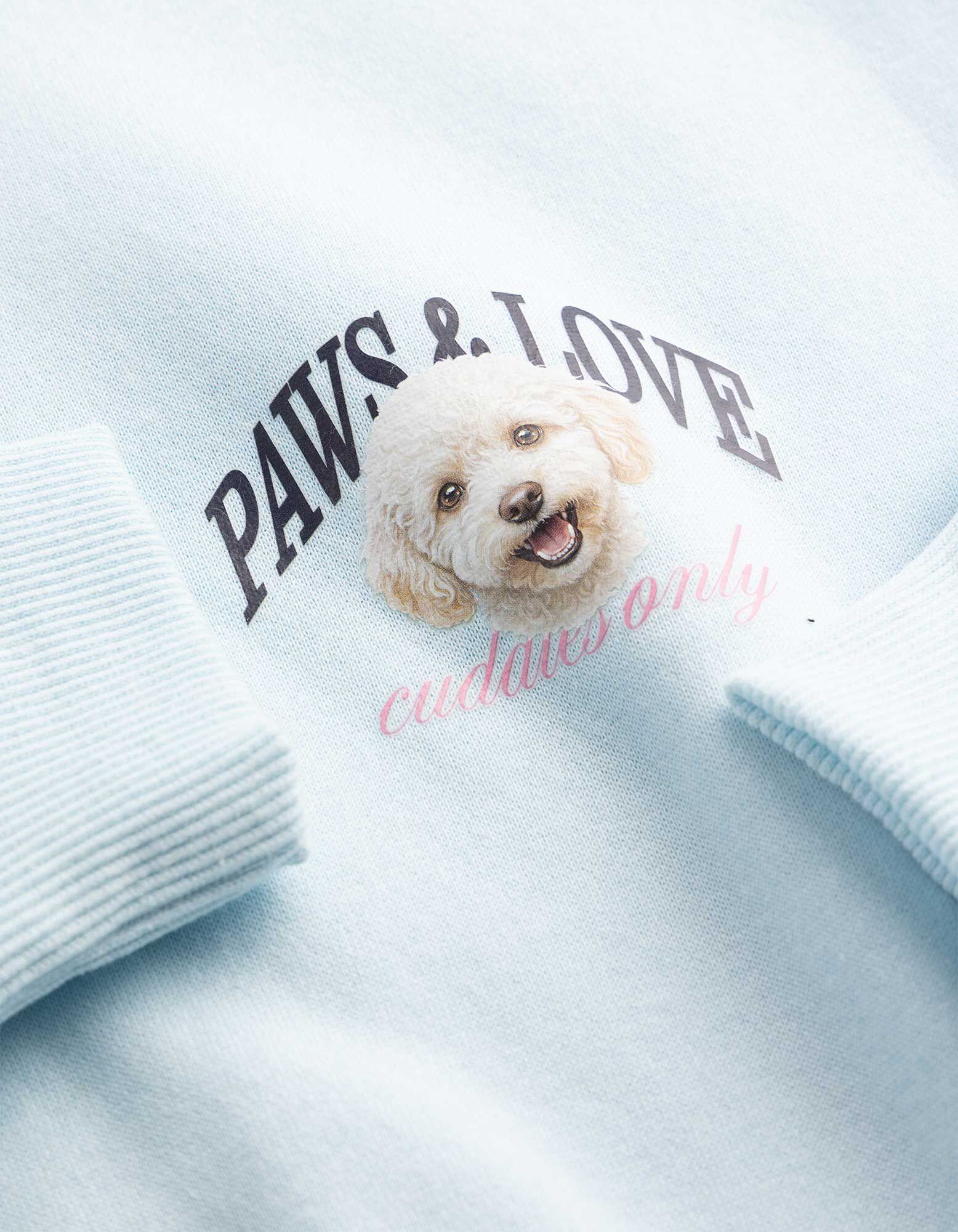 Sweatshirt - Voorkantprint - Lichtblauw