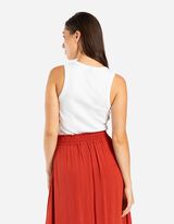 Top - Rippenstruktur - wei&szlig;