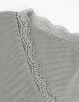 T-shirt - Inserto in pizzo - verde