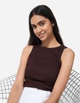 Top - Rippenstruktur - dunkelbraun