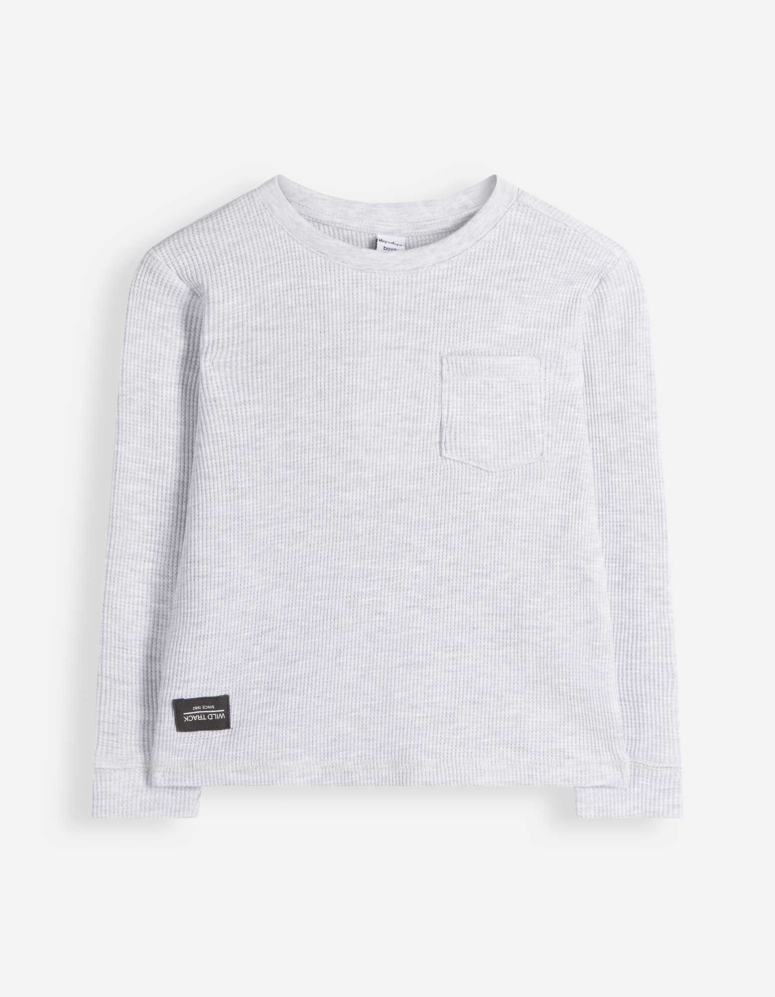 Longsleeve - Wafelstructuur - Lichtgrijs