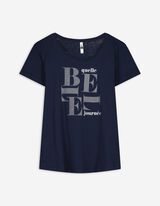 T-Shirt - Glitzerprint - dunkelblau