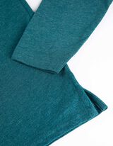 koszulka z długim rękawem - okrągły dekolt - turkusowy