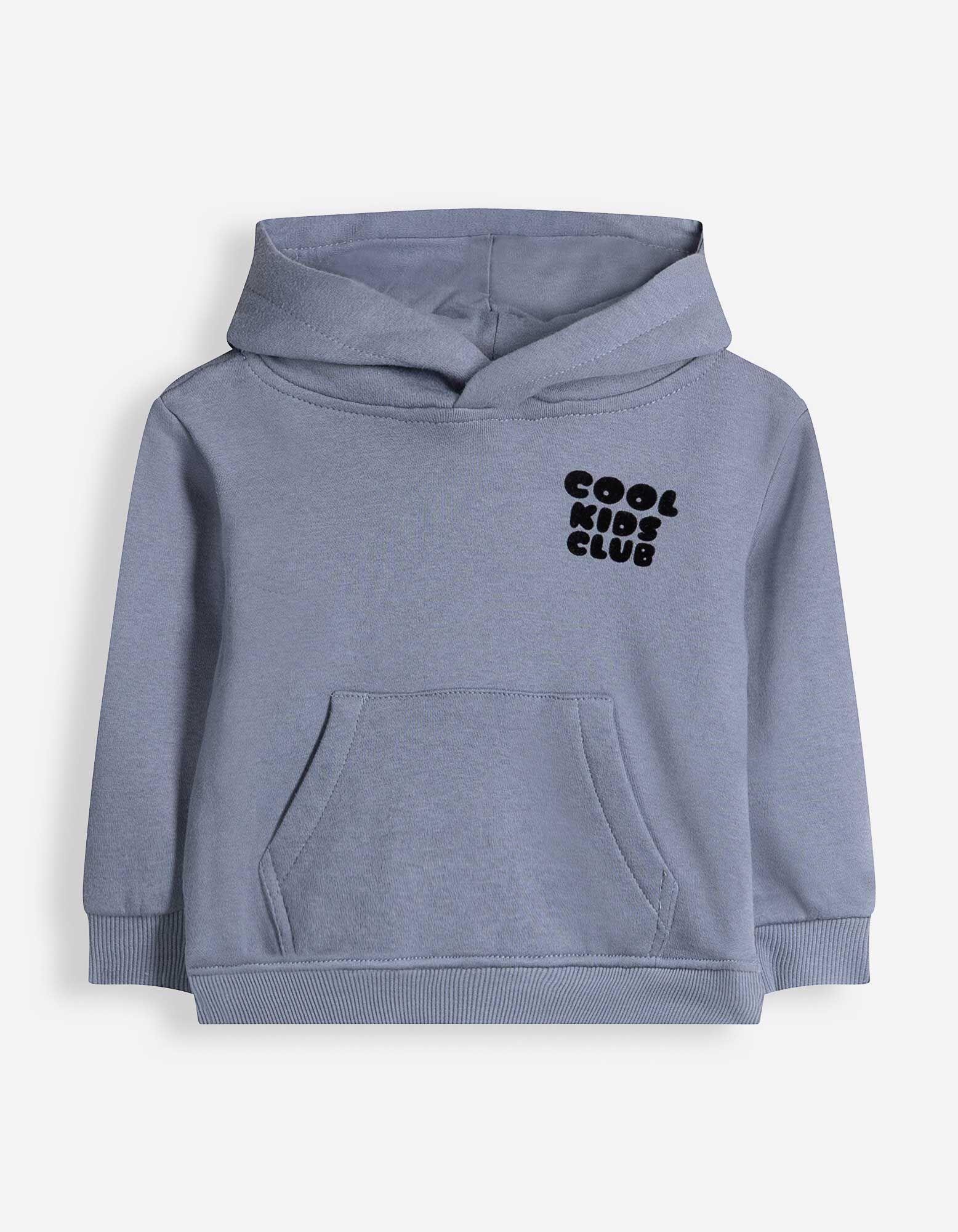 Hoodie - Print op rug - Petrolblauw