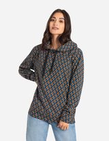 Pulover s kapuco - Geometrijski vzorec - bez