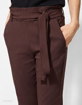 Pantaloni paperbag - Slim Fit - Maro inchis