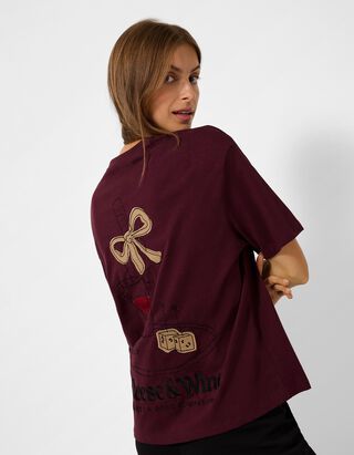 T-Shirt - R&uuml;ckenprint - Dunkelrot