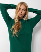 Pletena haljina - ka&scaron;mir - tamno zelena