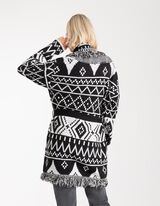 Dugi kardigan - Kai&scaron; opasač - crno