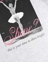 koszulka z długim rękawem - błyszczący nadruk - jasny szary