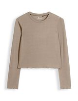 Pyjama Set aus Shirt und Hose - Gerippt - Taupe