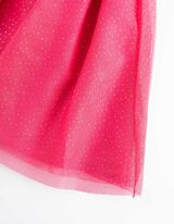 Komplet srajce in krila - Lesketajoč se potisk - roza