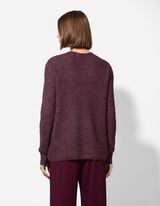 Pull-over - Encolure en V - Rouge foncé