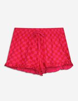 Pantaloni scurți de pijama - Volane - Roz
