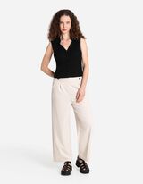 Top tricotat - Amestec viscoză - Negru