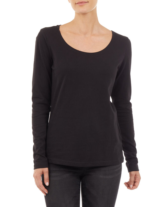 Damen Longsleeve mit U-Boot Ausschnitt