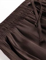 Pyjamahose - Satin - Dunkelbraun