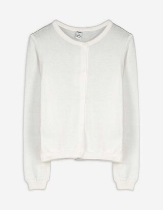 Strickjacke - Baumwolle - weiß