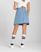 Teksas suknja - Izgled na preklop - svetlo-plava