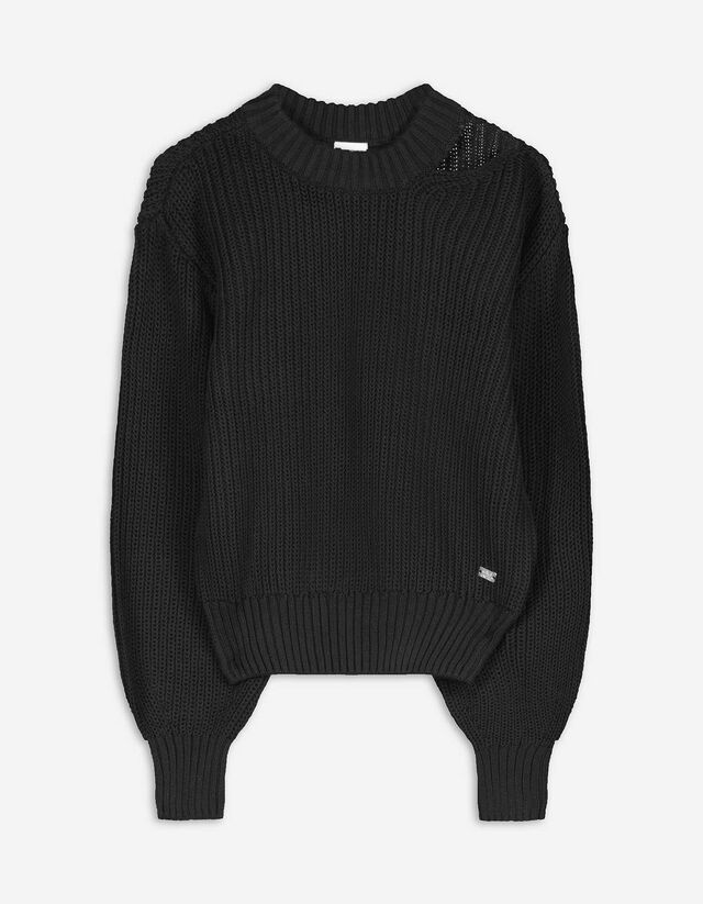 Pulover de tricot - Cut-Outs - Negru
