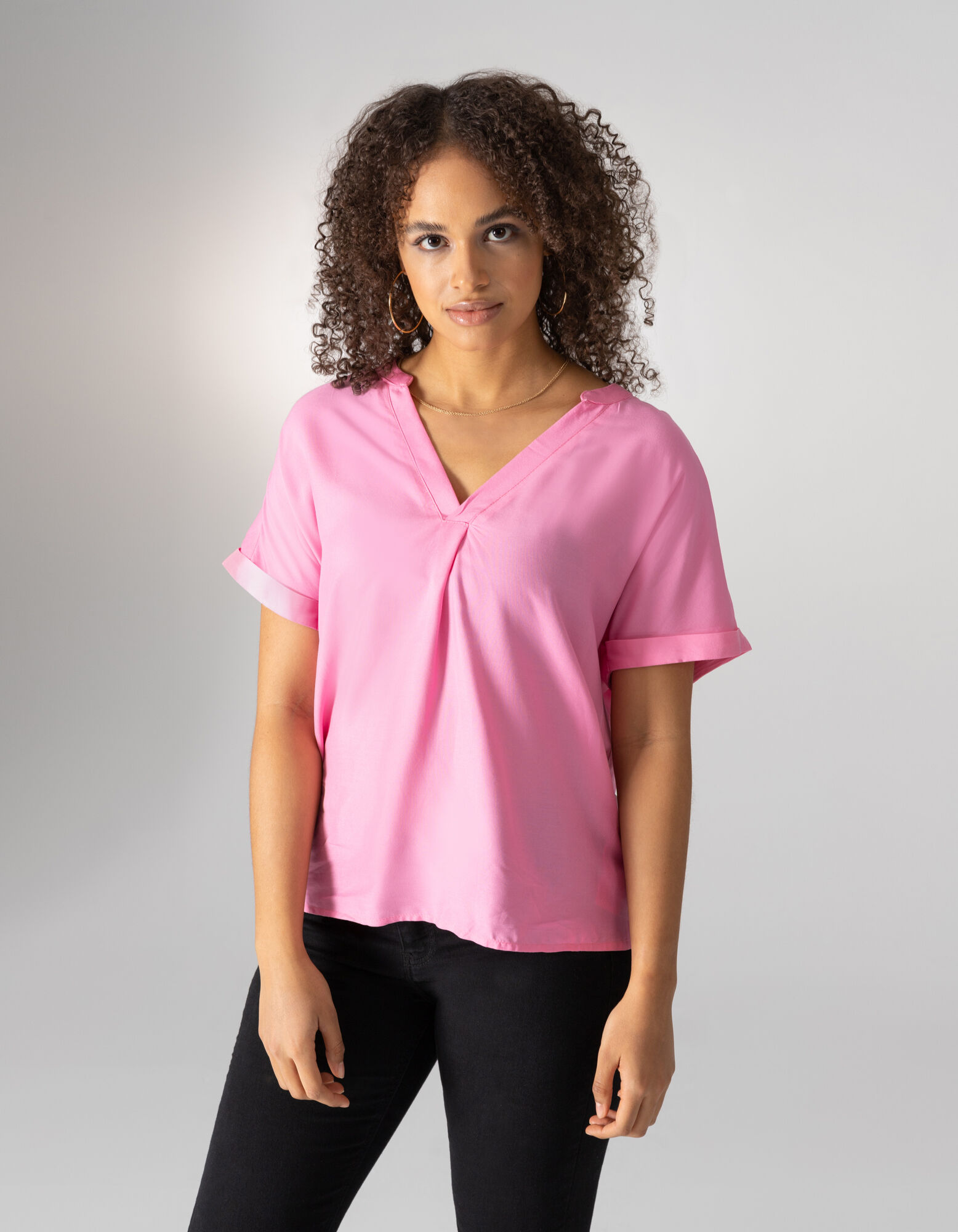 Haut en dentelle - Viscose - rose