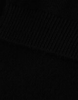 Gebreid overhemd - Opstaande kraag - zwart