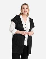 Ilgas kardiganas - Viskozės mišinys - tamsiai pilkas