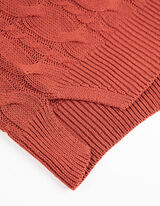 Strickpullover - Zopfstrick - dunkelrot