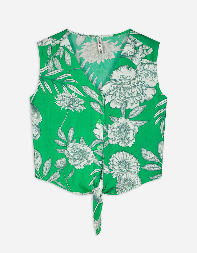 Blouseshirt - Geknoopt detail - groen