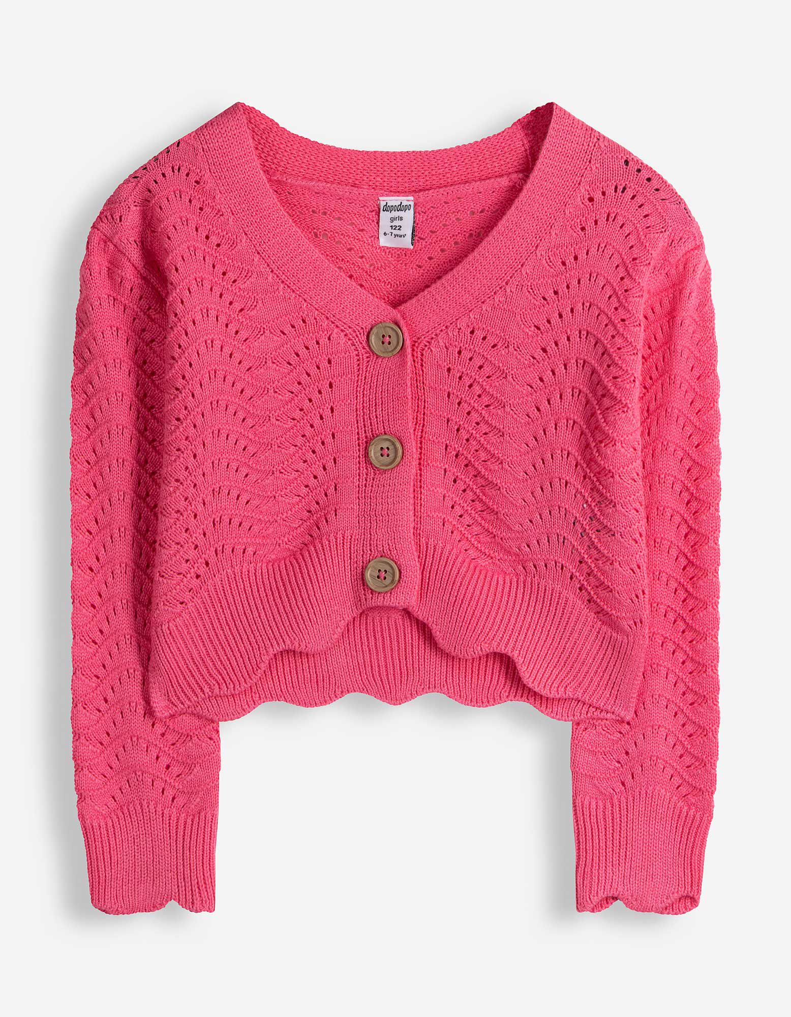 Cardigan - Lochstrick - Pink